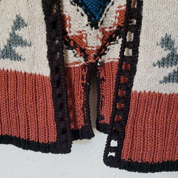 Peruvian Connection 100% Pima Cotton Colorful Southwest Style Shrug Sweater - Picture 2 of 16